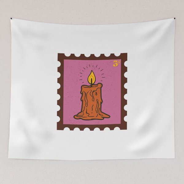 Item preview, Vintage Candle Postage Stamp | Retro Autumn Art designed and sold by Department of Curiosity.