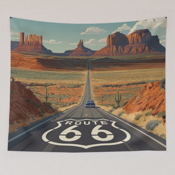 Item preview, Route 66 Highway Design Art Print Poster Wall Tee Vest  designed and sold by Cool Robot Bro..