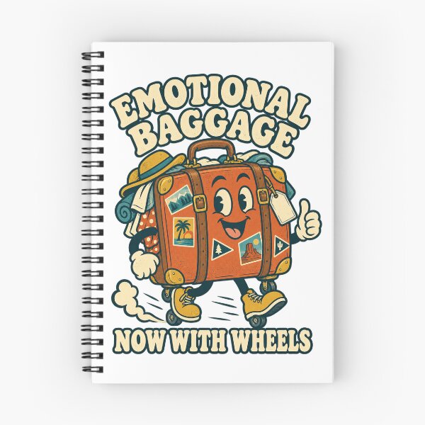 Item preview, Emotional Baggage Now With Wheels Funny Travel Humor Art designed and sold by VisualArtsOasis.