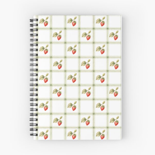 Item preview, Seamless watercolor strawberry pattern with green and white plaid background designed and sold by TerracottaStore.