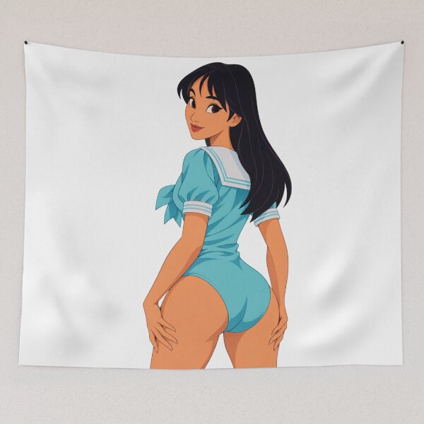 Item preview, Retro Sailor Cartoon Pin Up – Blue Nautical Girl designed and sold by  Hollow Moon Studios..