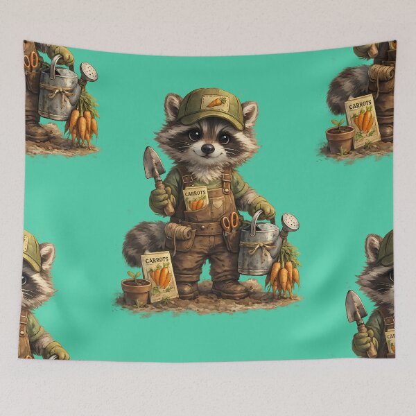 Item preview, Funny Raccoon Gardener – Cute Gardening Animal Design designed and sold by Funnygiftsstudio .