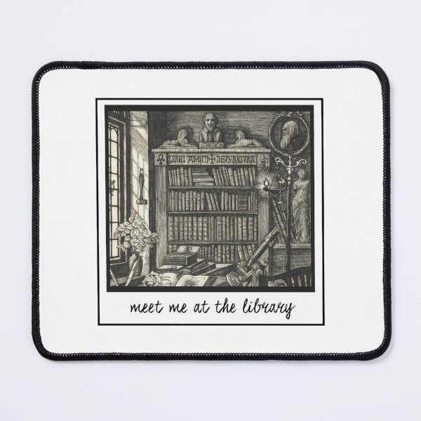 Item preview, Meet Me at the Library | Antique Library & Book Lover Design designed and sold by Department of Curiosity.