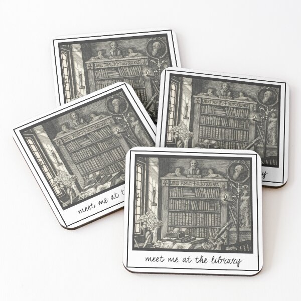 Item preview, Meet Me at the Library | Antique Library & Book Lover Design designed and sold by Department of Curiosity.