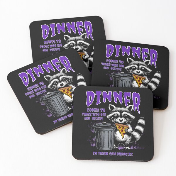 Item preview, Trash Can Miracles Raccoon & Pizza Illustration  designed and sold by FaeryNuff.