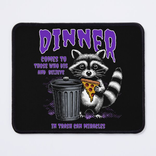 Item preview, Trash Can Miracles Raccoon & Pizza Illustration  designed and sold by FaeryNuff.