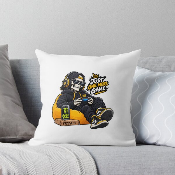 Item preview, Gamer Skeleton Sitting in Bean Bag - Cool Video Game Art designed and sold by VYBEHAUS.