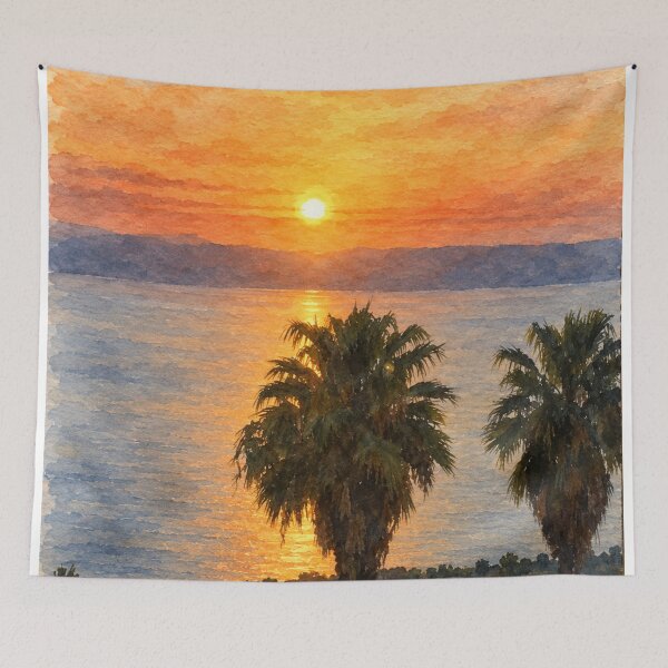 Item preview, Sunset and the palm trees designed and sold by Carol-arts-.