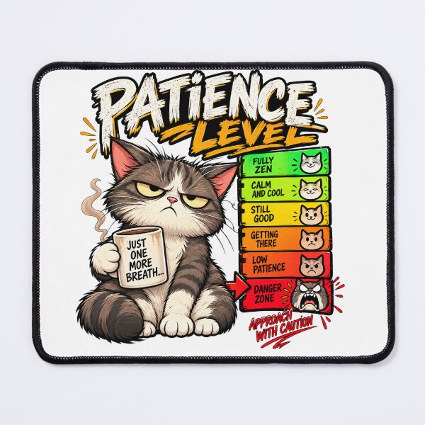 Item preview, PATIENCE LEVEL – Funny Grumpy Cat Patience Meter designed and sold by Strongermind.