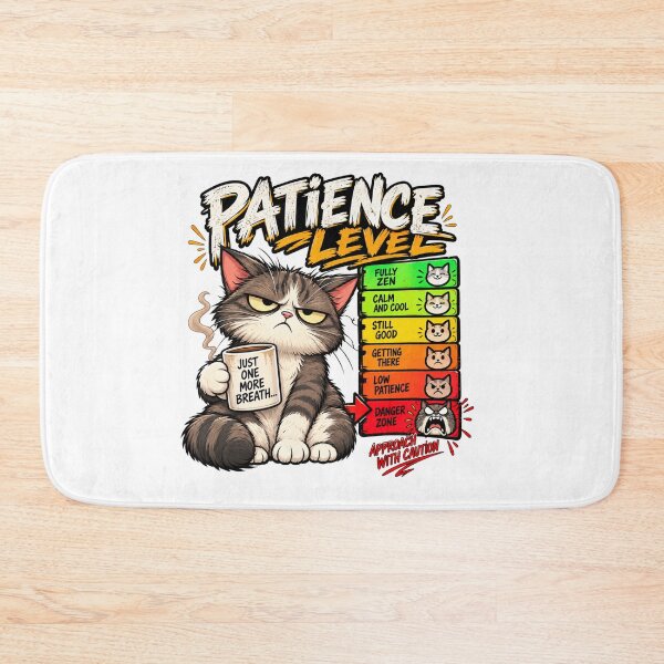 Item preview, PATIENCE LEVEL – Funny Grumpy Cat Patience Meter designed and sold by Strongermind.