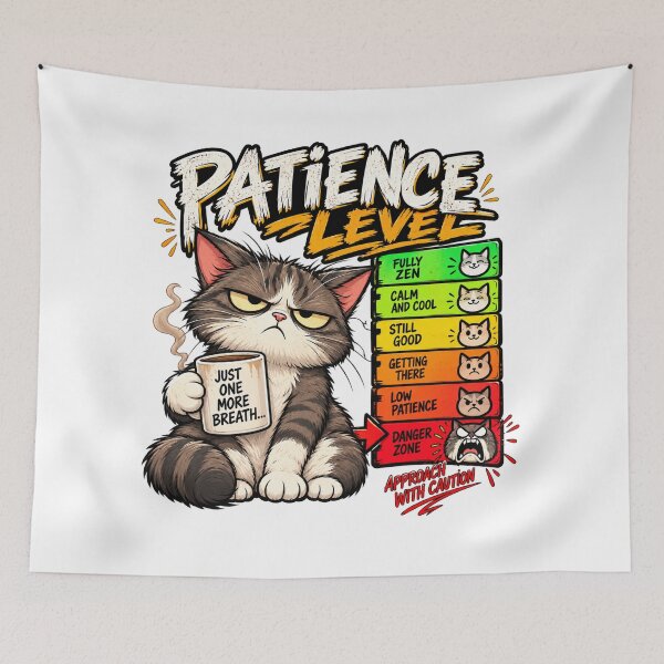 Item preview, PATIENCE LEVEL – Funny Grumpy Cat Patience Meter designed and sold by Strongermind.