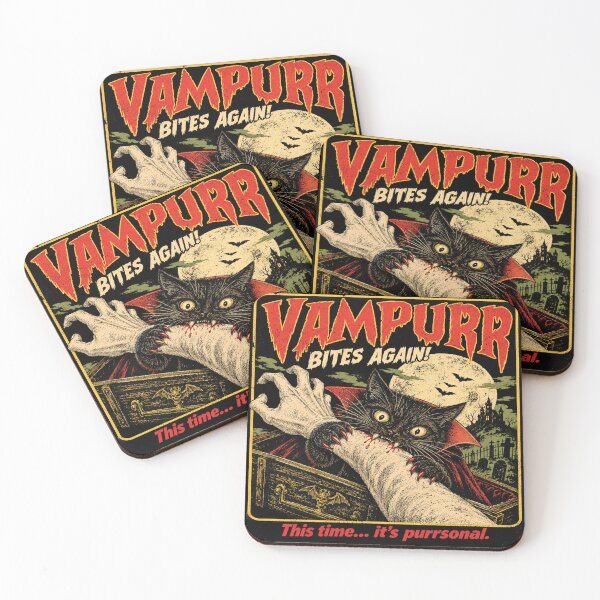 Item preview, Vampire Cat Halloween for Horror Cat Lovers designed and sold by POD DYNASTY | Original Print On Demand T-Shirt Graphics.