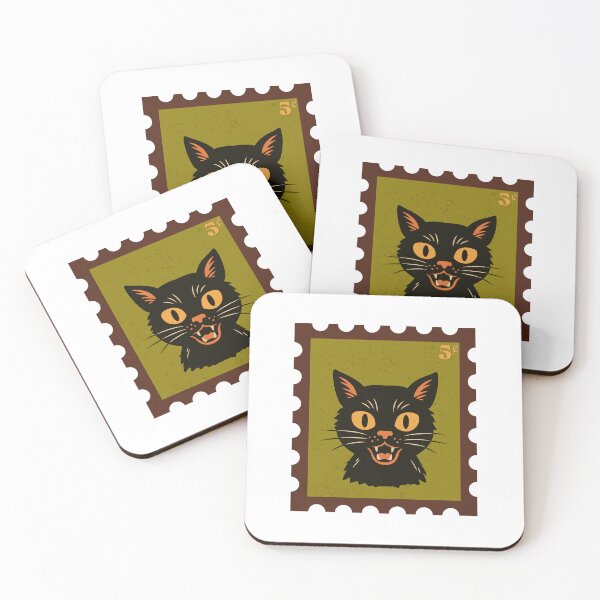 Item preview, Retro Black Cat Postage Stamp | Vintage Halloween Art designed and sold by Department of Curiosity.
