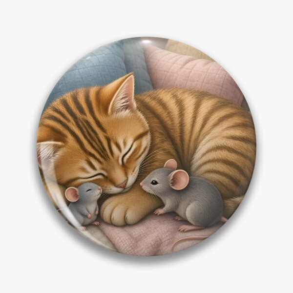 Item preview,  Ginger Cat and Two Mice designed and sold by TinCatOutPost.