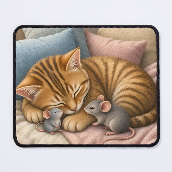 Item preview,  Ginger Cat and Two Mice designed and sold by TinCatOutPost.