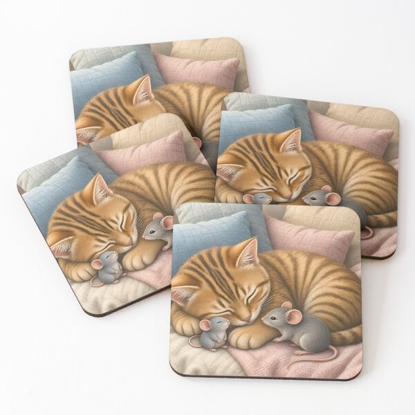 Item preview,  Ginger Cat and Two Mice designed and sold by TinCatOutPost.
