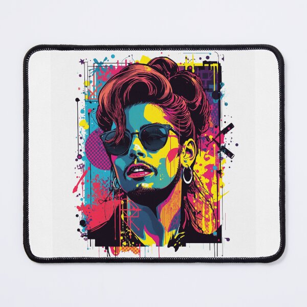 Item preview, Retro Neon Pop Art Sunglasses Portrait designed and sold by ERODED SELF.