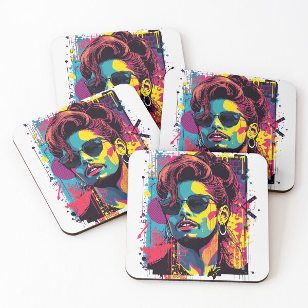 Item preview, Retro Neon Pop Art Sunglasses Portrait designed and sold by ERODED SELF.