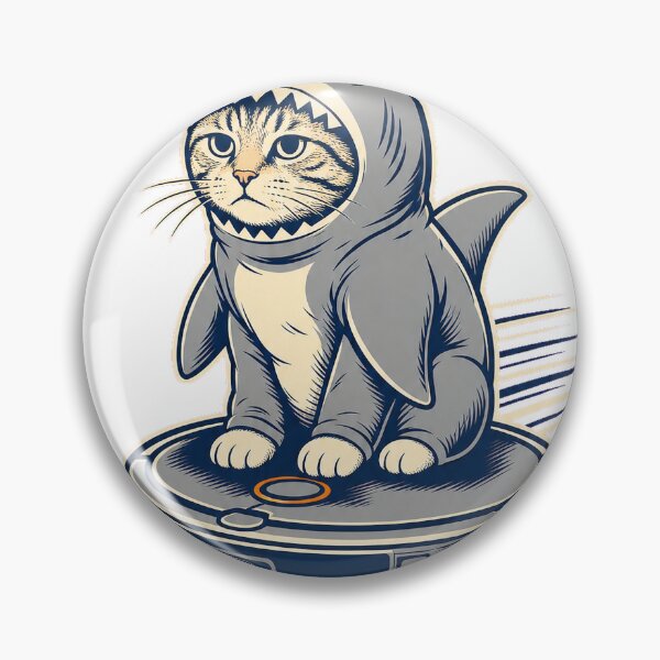 Item preview, Apex Predator On Wheels Funny Shark Cat Roomba Retro Graphic Tee designed and sold by KIDEnia.