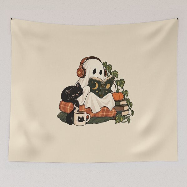 Item preview, Cozy Ghost Reading Club – Cute Autumn Book Lover designed and sold by Carolina Salazar.