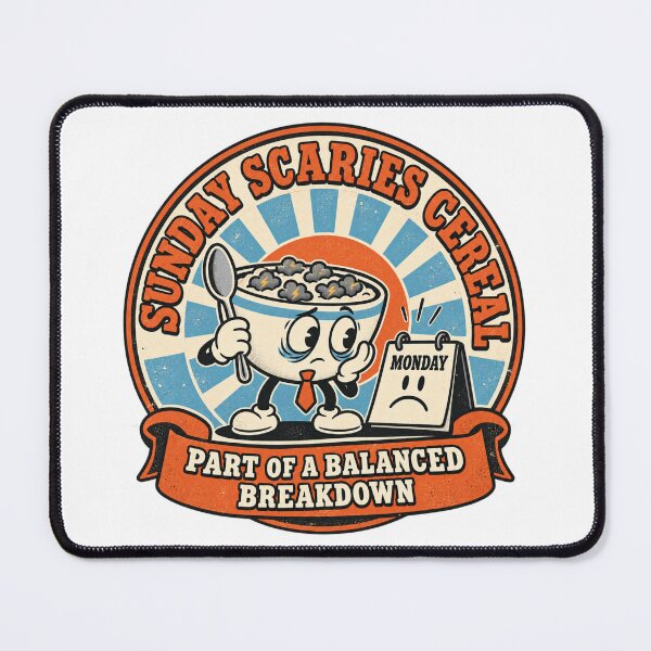 Item preview, Sunday Scaries Cereal Parody Logo Tee designed and sold by Inkworksbyshery.