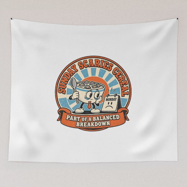 Item preview, Sunday Scaries Cereal Parody Logo Tee designed and sold by Inkworksbyshery.