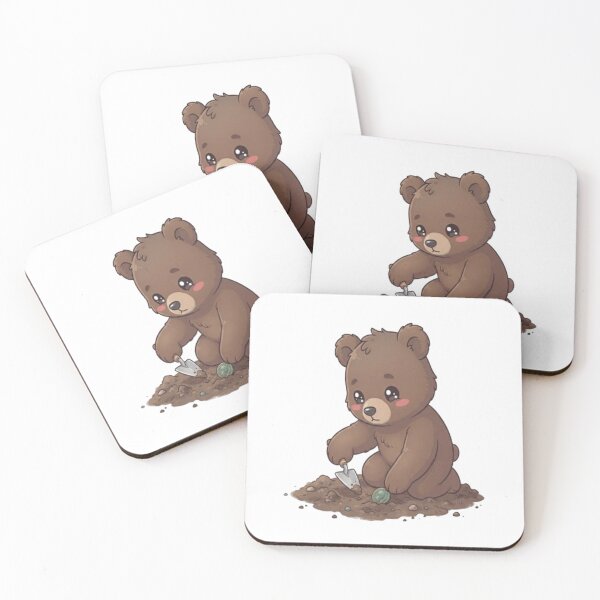Item preview, Cute Bear Digging Ancient Coin designed and sold by Ella_Sketch.