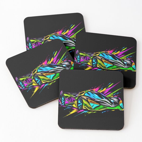 Item preview, Neon Paint Splatter Hypercar Abstract Vector Racing Art designed and sold by Nexus Space.