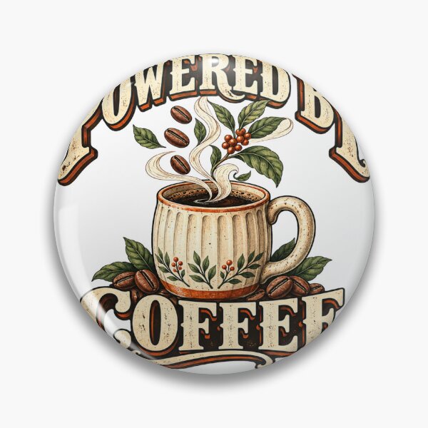 Item preview, Powered By Coffee Vintage Retro Coffee Lover Design designed and sold by OUICHA.