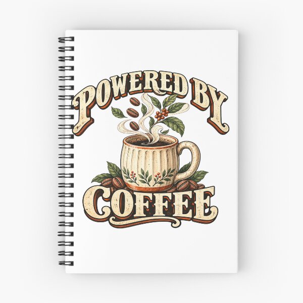 Item preview, Powered By Coffee Vintage Retro Coffee Lover Design designed and sold by OUICHA.