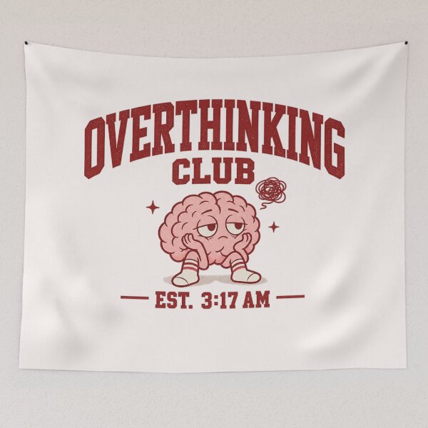 Item preview, Overthinking Club – Retro Tired Brain designed and sold by Carolina Salazar.