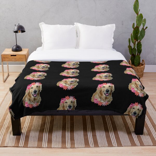Aperçu de l'œuvre Flowersandadog, Golden Retreiver créée et vendue par DiensDesign.