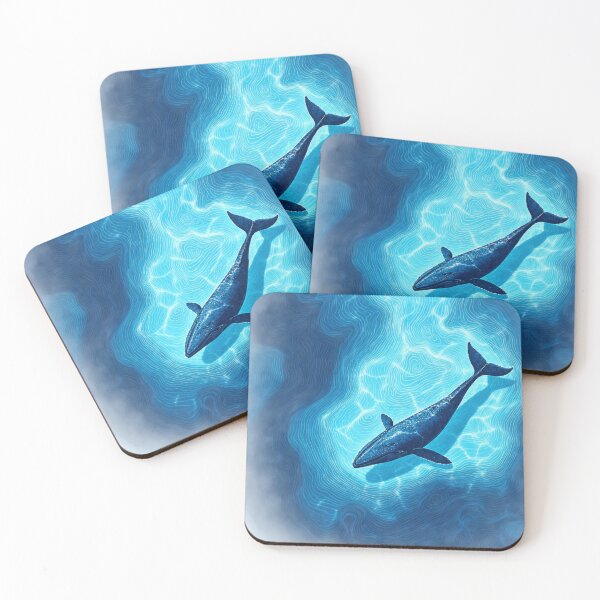 Item preview, Whale Ocean Blue Underwater Topographic Waves designed and sold by ApollonCraft.