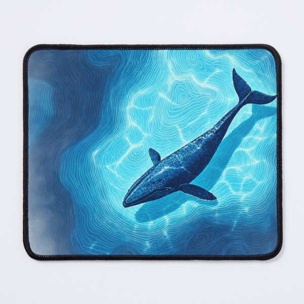 Item preview, Whale Ocean Blue Underwater Topographic Waves designed and sold by ApollonCraft.