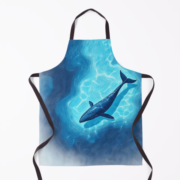 Item preview, Whale Ocean Blue Underwater Topographic Waves designed and sold by ApollonCraft.