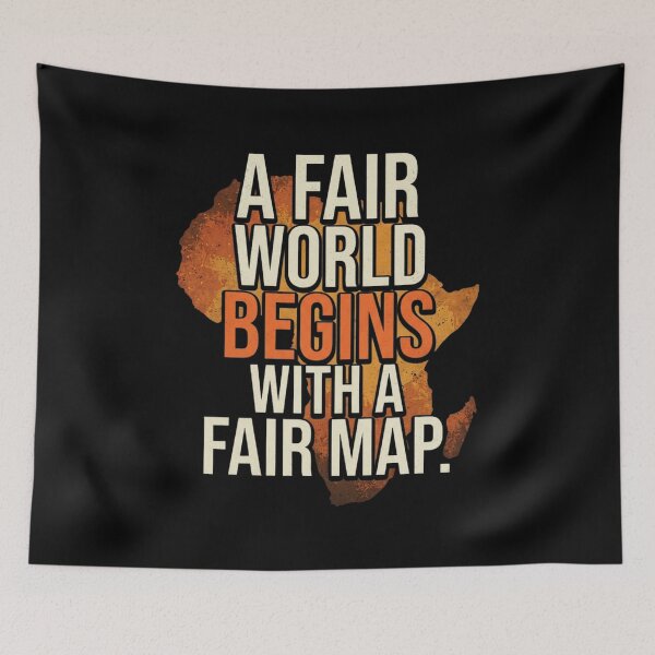 Item preview, A Fair World Begins with A Fair Map Equal Earth Africa T-Shirt designed and sold by Trendably.