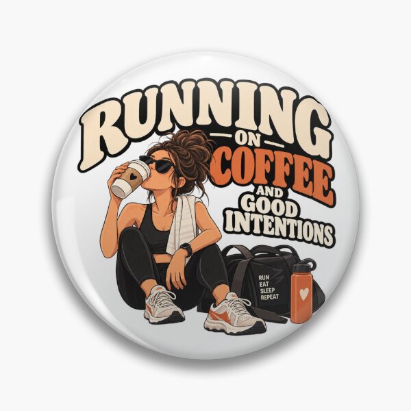 Item preview, Running on Coffee and Good Intentions – Funny Runner designed and sold by Carolina Salazar.