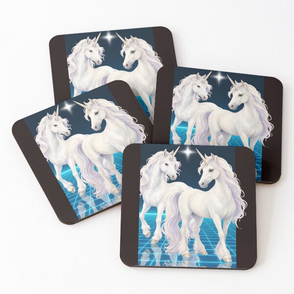 Item preview, Twin unicorns on the grid designed and sold by Strangestory.
