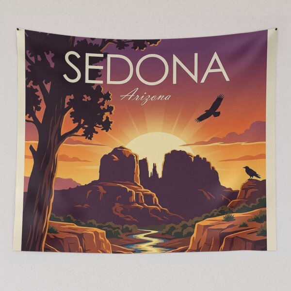 Item preview, Sedona Arizona Travel Design Art Print Poster Wall Tee Vest  designed and sold by Cool Robot Bro..