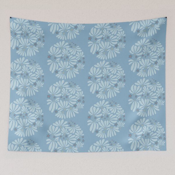 Item preview, Round daisy bouquet (faded blue) designed and sold by 247DesignStudio.