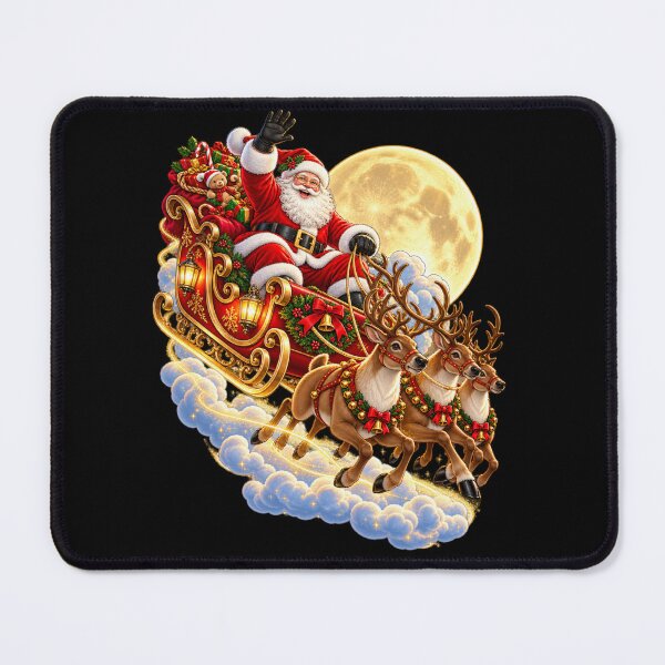 Item preview, Santa Claus Flying Sleigh with Reindeer Christmas Magic designed and sold by StaticEmpire.