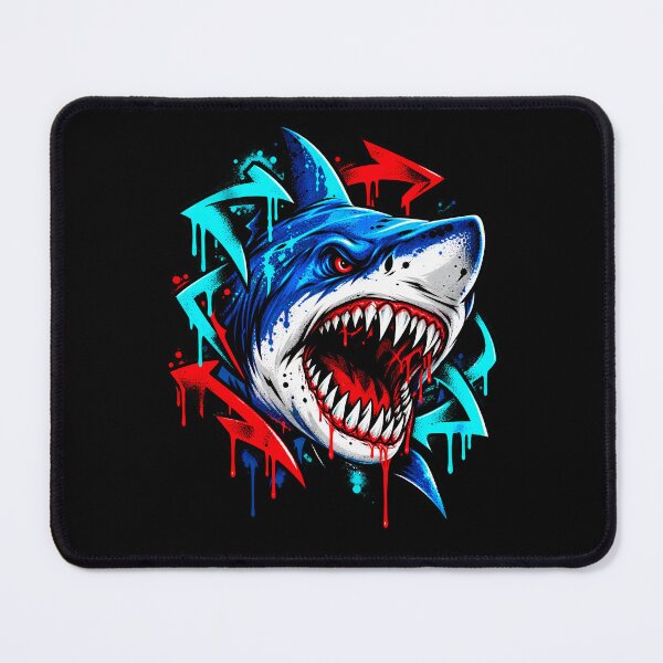 Item preview, Aggressive Graffiti Shark with Dynamic Splashes and Urban Street Art Style designed and sold by potseed21.