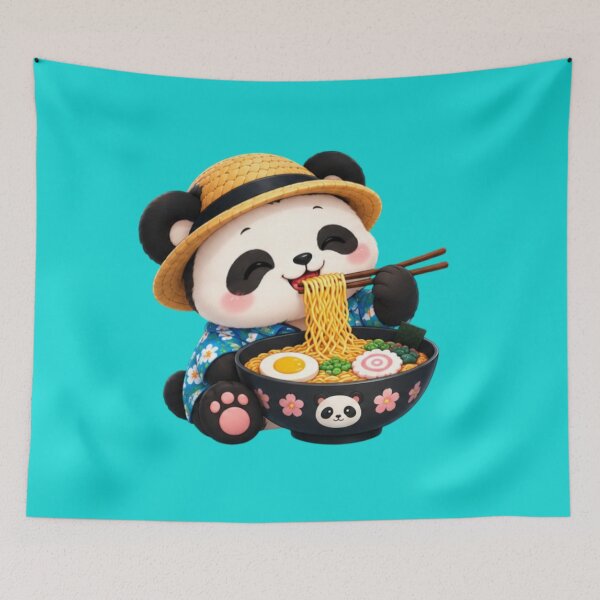 Item preview, Kawaii Panda Eating Ramen – Cute Foodie Panda designed and sold by MushArtist.