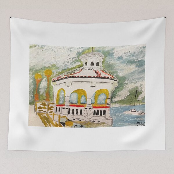 Item preview, Mirador Waterfront Pavilion Watercolor designed and sold by BirdandaBrush.