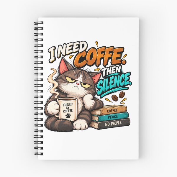 Item preview, Mr. Grumpy – I Need Coffee Then Silence – Funny Cat Design designed and sold by Strongermind.