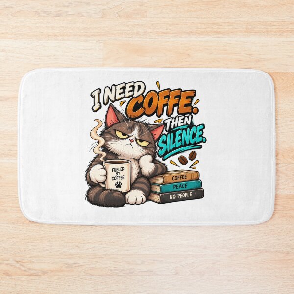 Item preview, Mr. Grumpy – I Need Coffee Then Silence – Funny Cat Design designed and sold by Strongermind.