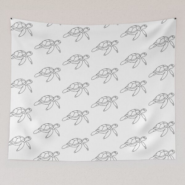 Item preview, Sea Turtle Minimal Line Art designed and sold by LineArtDrawing.