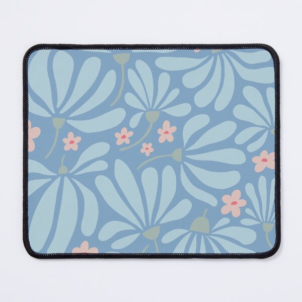 Item preview, Round daisy bouquet (faded denim & pink) designed and sold by 247DesignStudio.