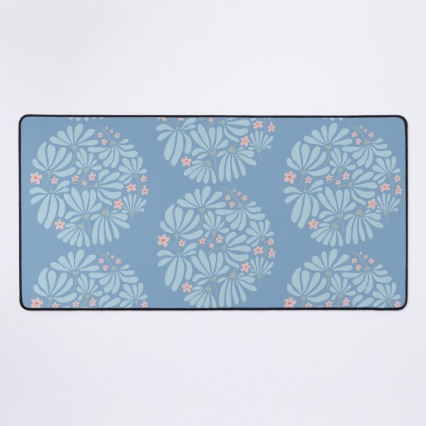 Item preview, Round daisy bouquet (faded denim & pink) designed and sold by 247DesignStudio.