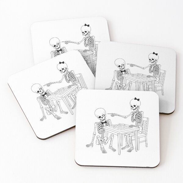 Item preview, Skeleton Couple Playing a Board Game designed and sold by Qenlo.